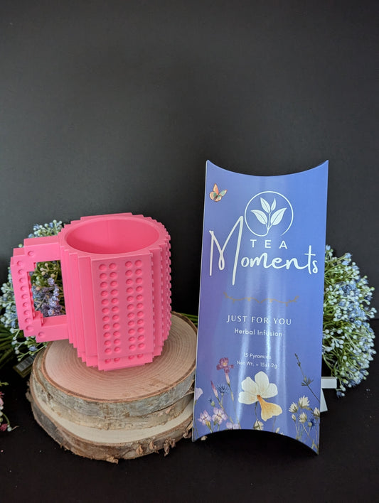 Lego Cup with Tea (Pink)